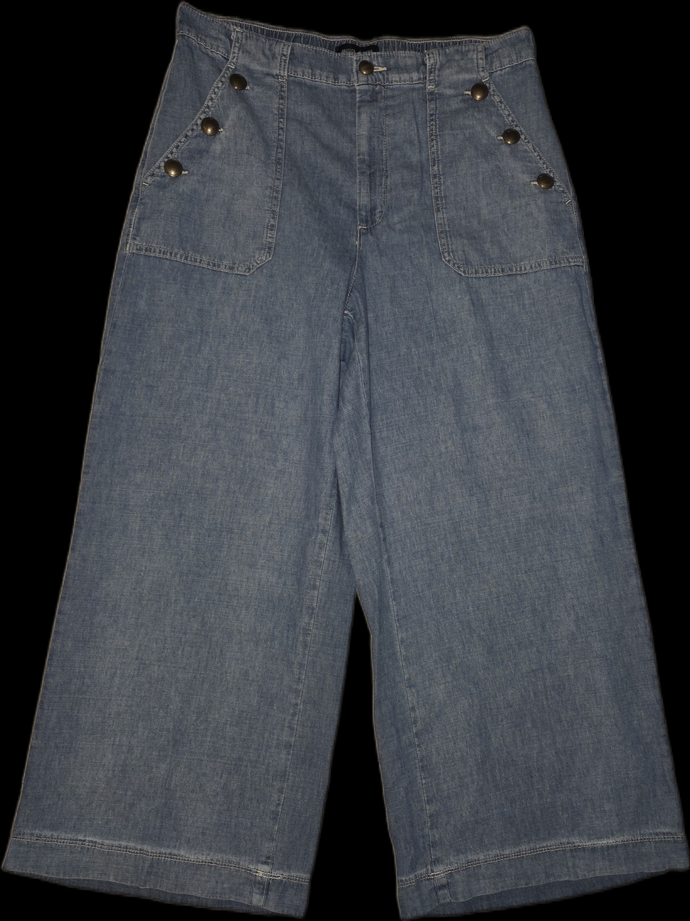 Nautica Light Blue Wide-Leg Sailor-Inspired Jeans